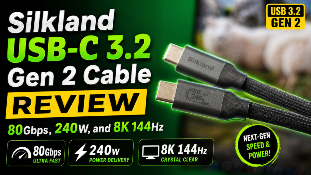 Silkland USB-C Cable Review: 8K Display, 240W Charging, and 20Gbps in 3.3ft