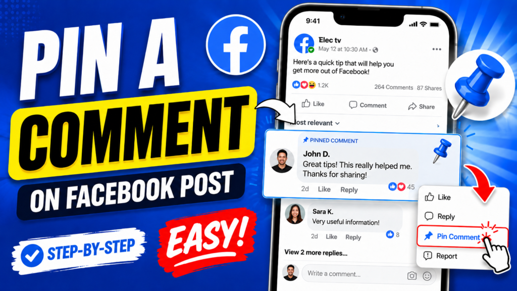 how to pin a comment in facebook post