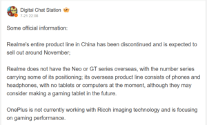 Realme's New GT and Neo Series Phones Tipped to Skip Global Launch Days After Firm Announced China Pause