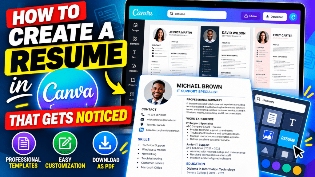 how to create a resume in Canva